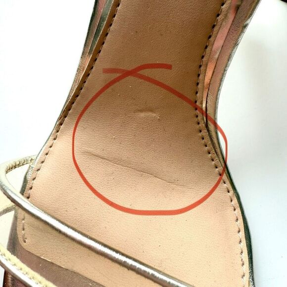 NWOT Jewel Badgley Mischka gold block-heel sandals . Size 6 - Picture 8 of 8